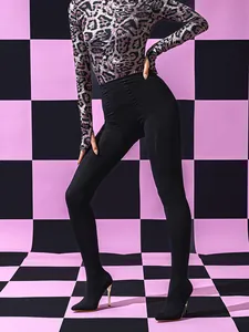 Sexy collant con tacchi a spillo a punta integrati e leggings neri a vita alta