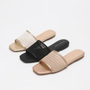 Atmungsaktive Mesh-Pantoletten mit quadratischer Zehenpartie für Damen für den Sommer