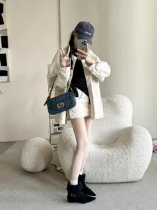 Chic black pointed-toe short boots with block heel and buckle detail for women fashion
