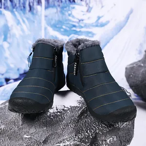 Wasserdichte Thermo-Schneestiefel für den Winter mit Seitenreißverschluss und Kunstpelz