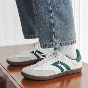 Scarpe Casual German Army Trainer a Punta Larga per Uomo Donna Retro Pelle Scamosciata Patch GAT Sneakers Minimaliste Scarpe da Board