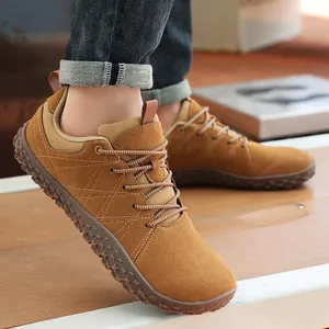 Scarpe Barefoot con Punta Larga per Uomo Donna in Pelle Bovina Scamosciata Scarpe da Trekking all'Aperto Sneakers Casual Antiscivolo