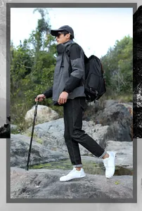 Men's breathable white mesh outdoor loafers and barefoot hiking shoes for summer walking
