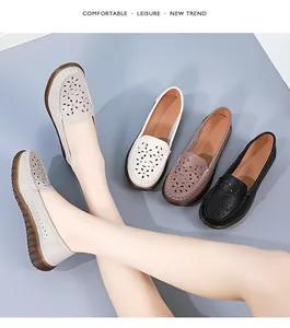 Detailansicht der atmungsaktiven Leder-Loafer mit Lochmuster in diversen Farben