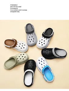 Zuecos de EVA cómodos para hombre y mujer con suela de plataforma y diseño versátil bicolore