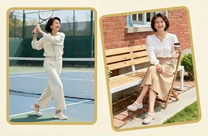 Baskets Mary Jane beiges confortables pour femmes dans des scènes de vie et sport