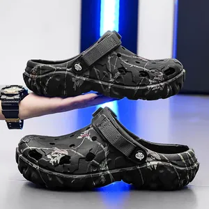 Herren Camouflage Clogs mit verstellbarem Riemen für Strand und Freizeit