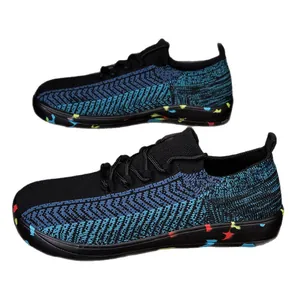 Scarpe a calzino in maglia traspirante da uomo con punta larga per lo sport estivo