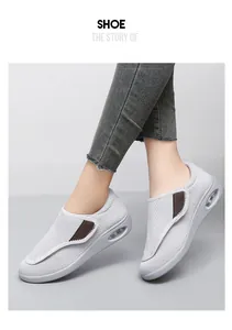 Detailansicht atmungsaktive Mesh-Wanderschuhe mit Luftkissensohle und Klettverschluss
