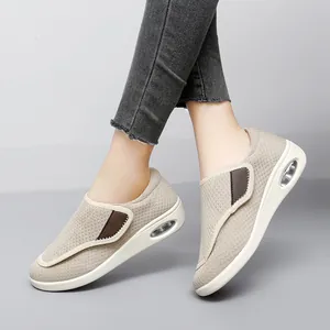 Atmungsaktive Damen-Walkingsneaker mit Mesh, Luftkissensohle und praktischem Klettverschluss