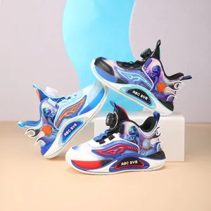 Boys' breathable basketball shoes with astronaut motifs and rotating lace dial