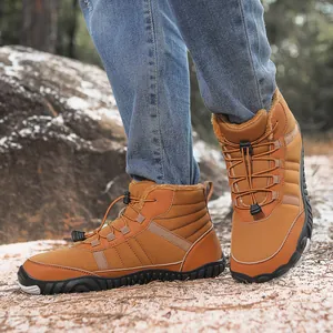 Bottes de neige montantes imperméables avec doublure en fourrure chaude pour l'hiver