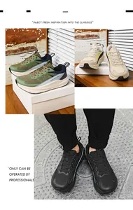Gedetailleerde weergave van trendy sportschoenen met brede neus in diverse kleuren