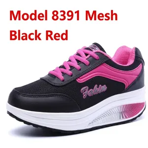 Women's Mesh Breathable Rocker Shoes Thick Sole Platform Sneakers Casual Fitness Walking Shoes For Women Outdoor Rocker Bottom Footwear