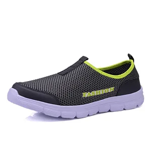 Zapatillas deportivas casuales de malla transpirable para hombre y mujer en gris y verde
