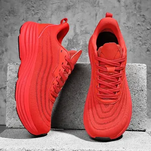 Chaussures de Course en Maille Respirante Légère pour Hommes Baskets de Sport Décontractées à Semelle Épaisse Antidérapante