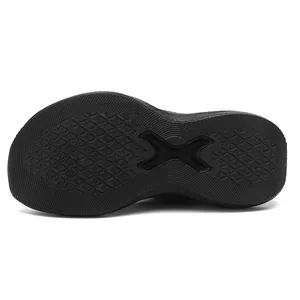 Detailed close-up view of the durable anti-slip rubber outsole for wide-fit running shoes