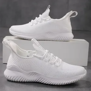 Zapatillas de deporte ligeras y transpirables de malla blanca para correr a diario