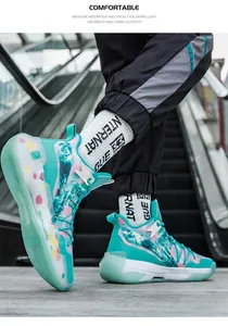 Detailansicht der türkisfarbenen Herren-Basketballschuhe mit Dämpfung im urbanen Stil