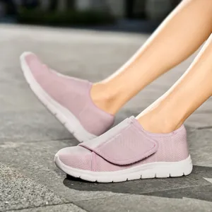 Scarpe da Ginnastica in Mesh Casual da Donna Leggere Traspiranti Velcro Scarpe da Passeggio Primavera Estate Piatte Antiscivolo