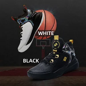 Professional high-top men's basketball shoes for training, available in black and white