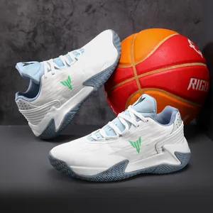 Weiße mittelhohe Basketballschuhe für Herren mit atmungsaktivem Mesh und rutschfester Gummisohle