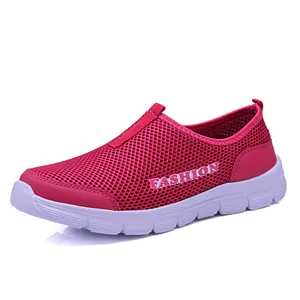 Zapatos de agua de malla rosa transpirable para hombre y mujer, zapatillas de trekking