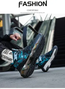 Detailansicht trendiger High-Top-Basketballschuhe für Herren mit Dämpfungssohle