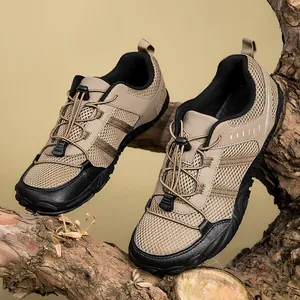Breathable men's outdoor water shoes with quick-lace system for hiking and beach