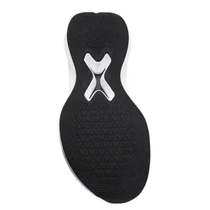 Detailed macro view of the anti-slip rubber outsole on high-quality men's running shoes.