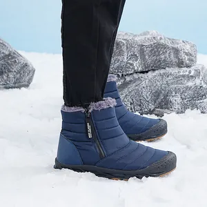 Stivali da neve impermeabili con cerniera laterale e calda fodera in pelliccia finta