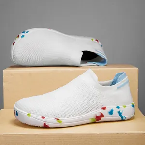 Men's Barefoot Shoes Wide Toe Box Breathable Fly-Knit Mesh Sock Sneakers Lightweight Slip-On Athletic Casual Walking Shoes