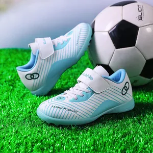 Kids Professional Training Football Shoes Anti-Slip Turf Soccer Cleats For Boys Girls Outdoor Sports Synthetic Leather Rubber Sole Sneakers