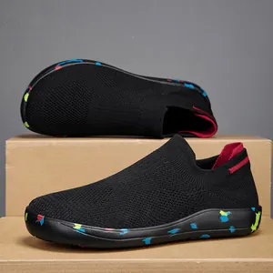 Breathable mesh barefoot minimalist sock shoes with a wide toe box design for men