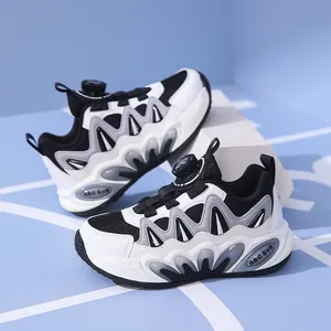 Nouvelles Chaussures Dad pour Enfants Baskets de Course Respirantes Antidérapantes pour Étudiants Chaussures de Sport Décontractées avec Fermeture à Bouton Rotatif