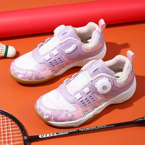 Professional kids' badminton shoes with swivel buckle and breathable mesh design