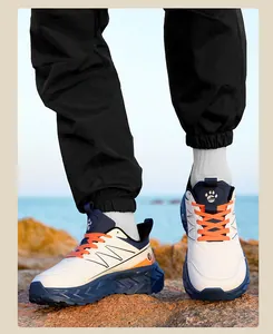 Fashionable lightweight safety shoes with EVA sole and steel toe in outdoor setting