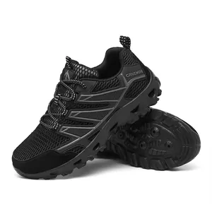 Zapatos de seguridad negros transpirables para hombre con suela antideslizante y antipinchazos