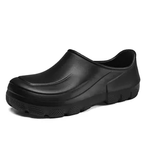 Zuecos de EVA negros impermeables, zapatos de trabajo antideslizantes para chef y jardín