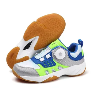 Professional children's badminton shoes featuring a rotating buckle and non-slip gum sole