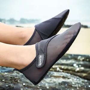 Detailed view of quick-dry mesh water shoes for beach and swimming activities outdoors