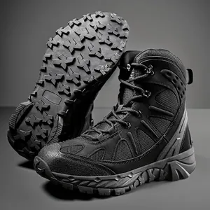 Men Tactical Boots High-Top Outdoor Hiking Shoes Breathable Combat Desert Work Boots Military Training Footwear Anti-Slip