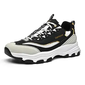 Men Women Retro Platform Dad Shoes Height Increasing Casual Sports Sneakers PU Mesh Breathable Non-Slip Outdoor Walking Shoes