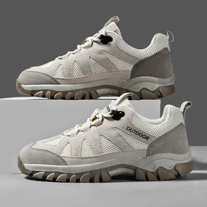 Scarpe da trekking outdoor in mesh traspirante per uomo e donna in tinta kaki e grigio