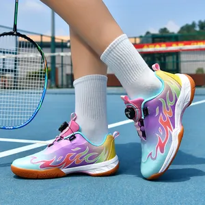 Chaussures de badminton pour enfants motif flamme avec boucle rotative sport