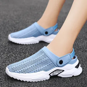 Sandali professionali da uomo in mesh traspirante azzurro con cinturino sul tallone