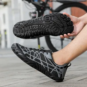 Wide-toe breathable fly-knit barefoot shoes for fitness and outdoor training