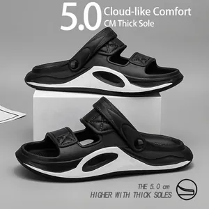 Men Casual Sports Slippers Dual Use Sandals EVA Soft Sole Thick Platform Non Slip Home Summer Outdoor Wear Slides Shoes
