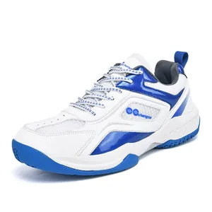 Professional blue and white athletic shoes for badminton and tennis training