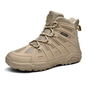 Men's Tactical Boots Outdoor Hiking Shoes Breathable Wear-Resistant Desert Combat Training Boots Mid-Top Special Forces Gear